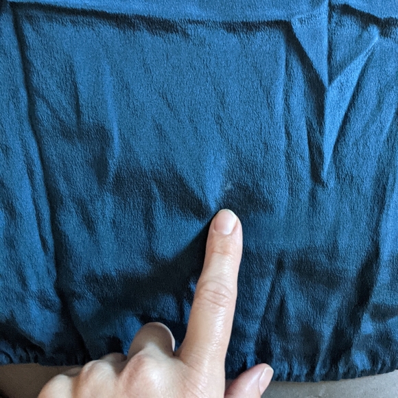 Ellesasson Teresa *Blue Silk Hi-lo Cutout Crop Top size 6 euro 38 - Picture 9 of 10